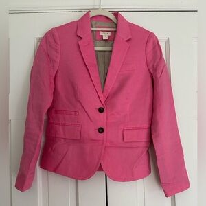 J Crew Pink Linen Blazer 0